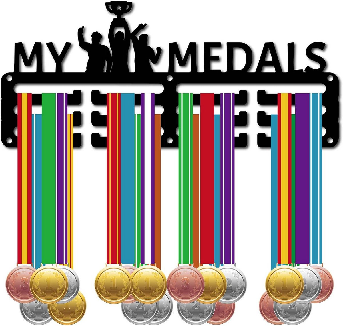 Medaillehouder Hanger Display Rack voor Sport Medailles - Metalen Display voor Gymnastiek, Hardlopen, Voetbal en Zwemmen