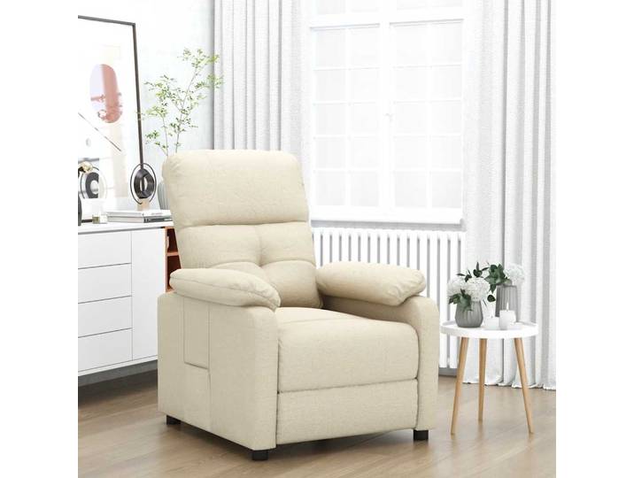 Fauteuil Inclinable Crème Tissu Vidaxl