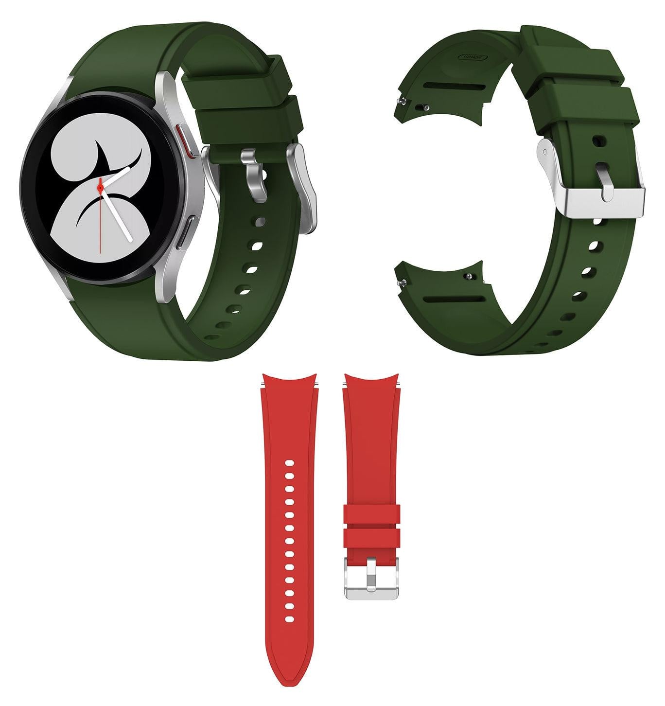 Wigento TPU siliconen horlogeband voor Samsung Galaxy Watch 6, 5, 4 (Normal, Pro, Classic)