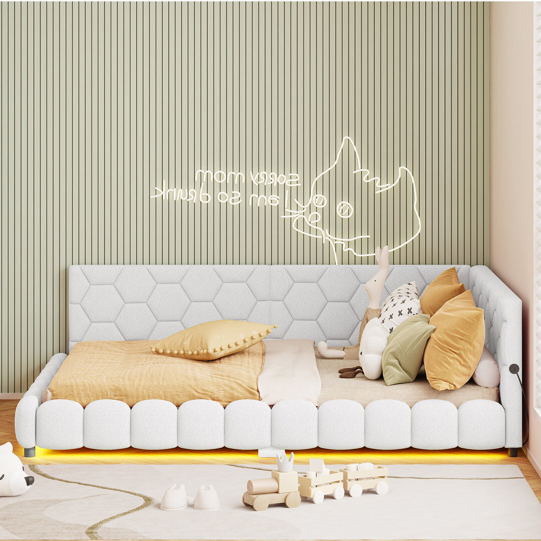 Brayden Studio European Double (140 x 200 cm) Sofa Bed White