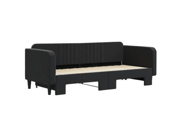 KTHLBRH Bettgestell aus Stahl, schwarz, 150 x 200 cm Bettgestell mit Kopfteil, Stauraum, Lattenrost aus Metall, für Schlafzimmer