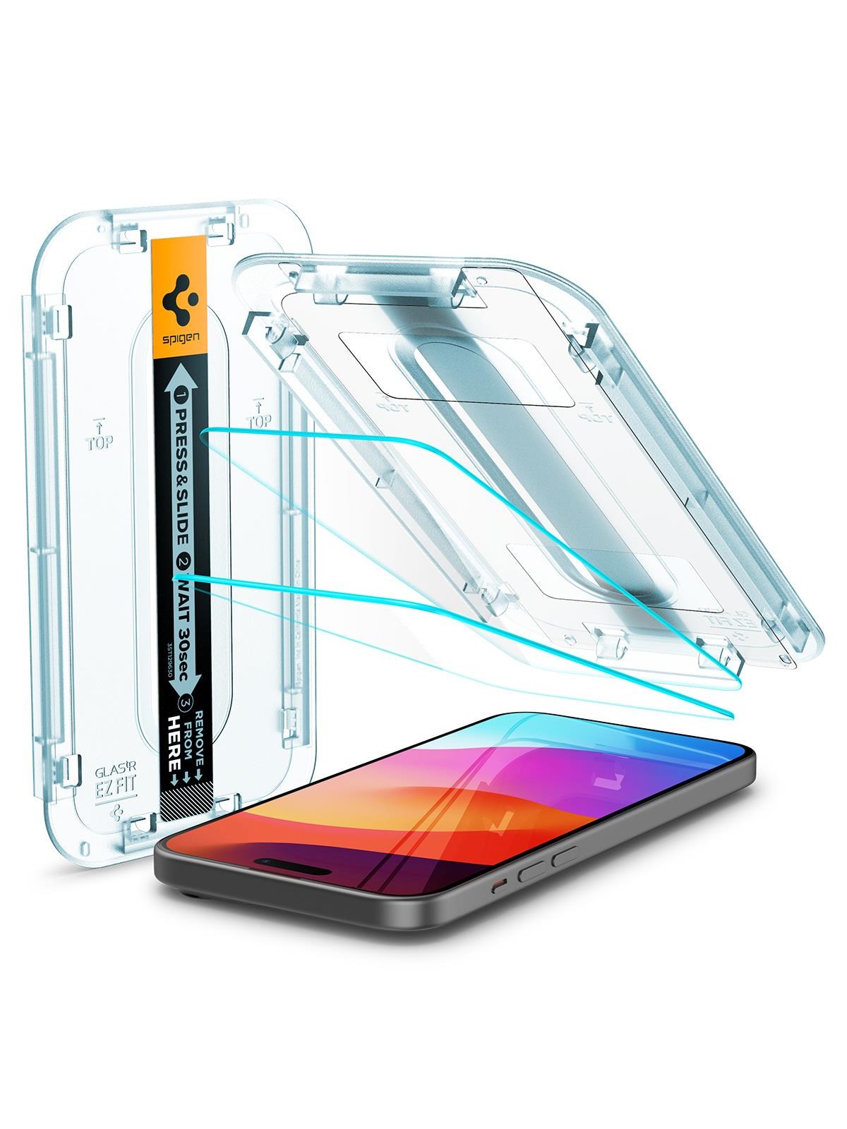 Spigen Glass tR EZ Fit 2 Pack - transparency - iPhone 16/15 Plus