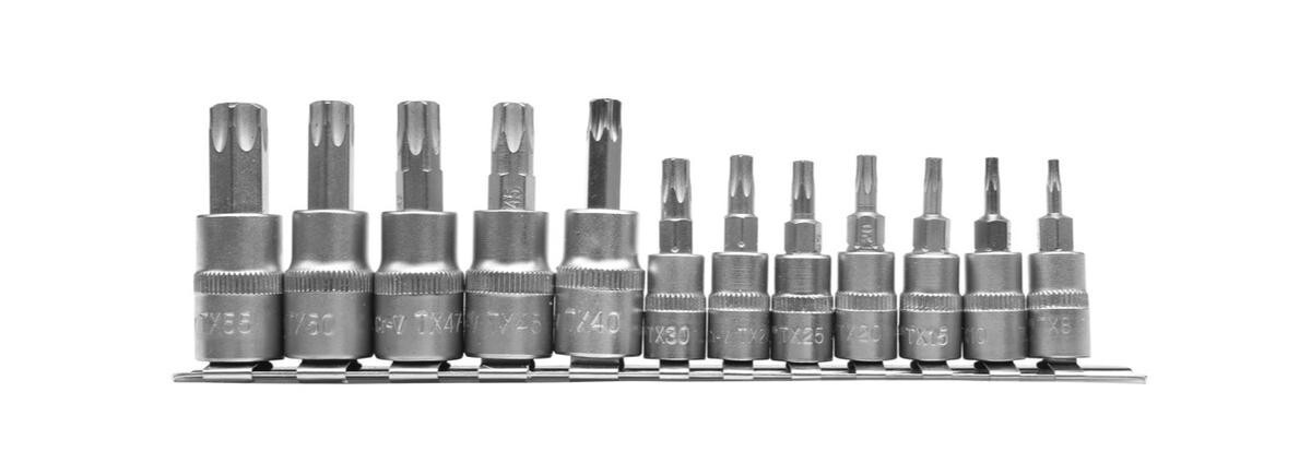 Yato YT-04331 Torx bitset, 12 stuks, staal, 1/4" (6,35 mm)