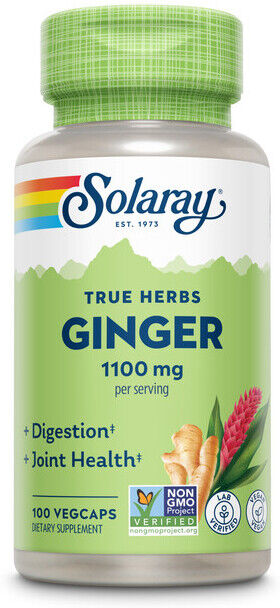 Solaray Ginger 550 mg 100 Vegetable Capsules