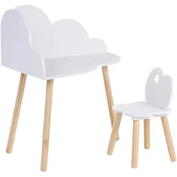 KINDERTISCH und Stuhlset Weiß Cloudy
