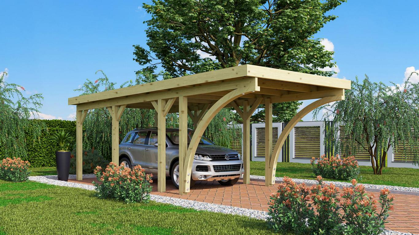 KARIBUHOLZT Carport einzel Classic 2 C inkl.2 Bögen,KDI 318x668x234 08427256