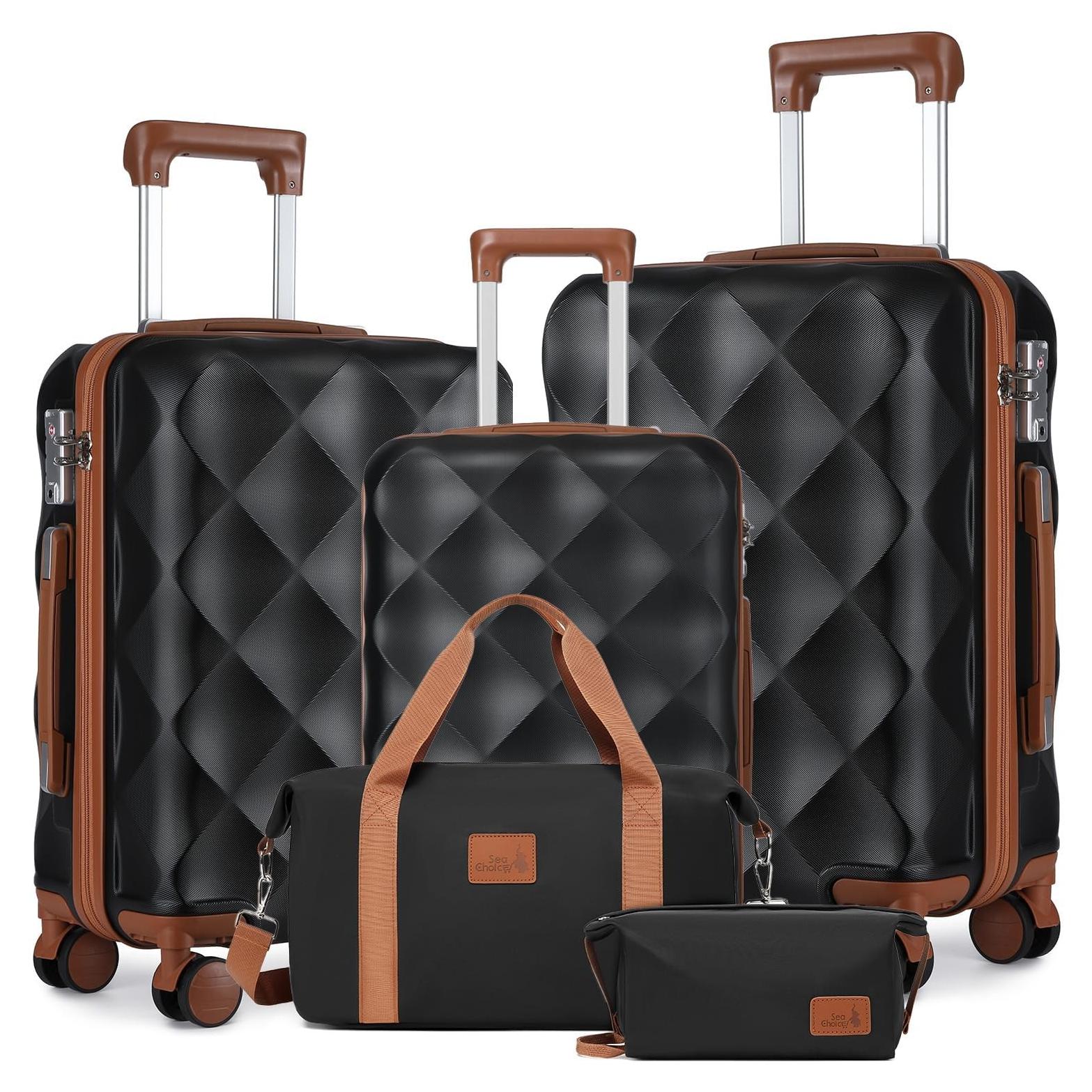 Hartschalen-Koffer-Set, 5-teilig, mit Doppelrollen