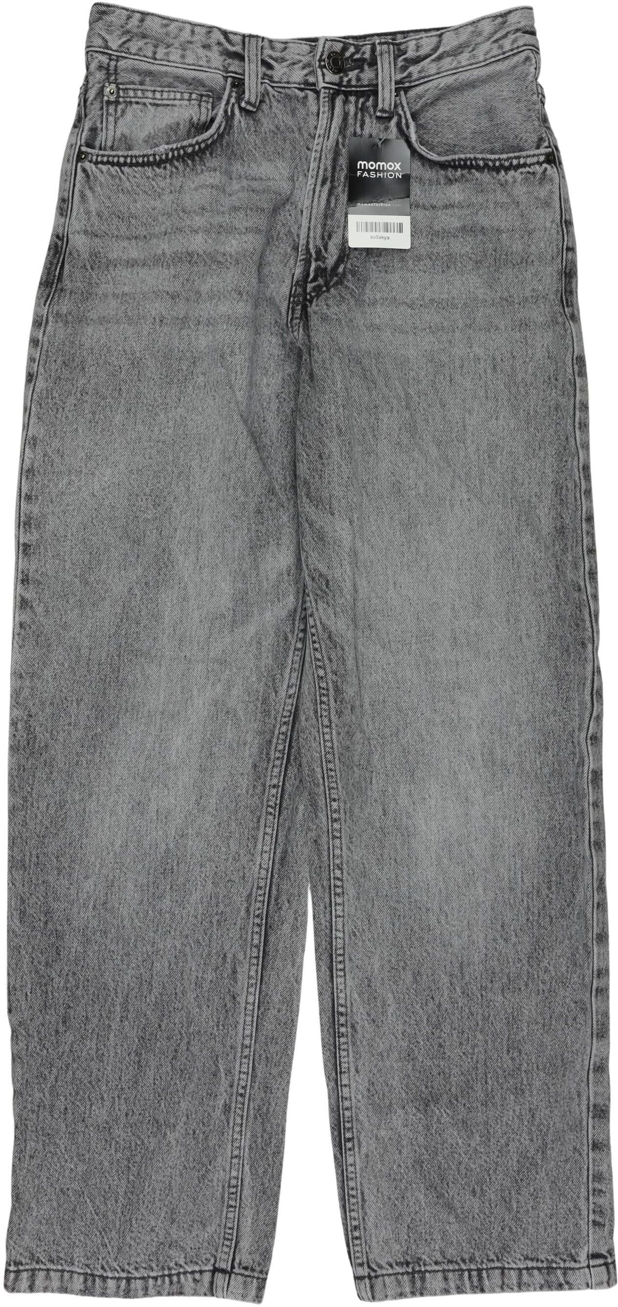bershka Herren Jeans, Grau, Gr. W27, Baumwolle - Second Hand