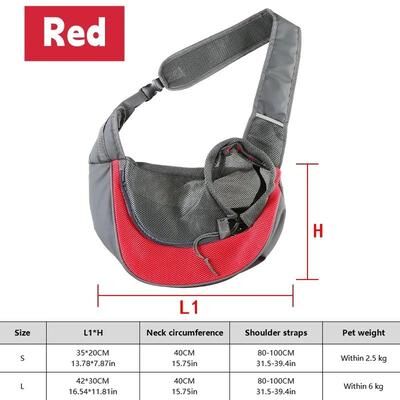 Uplift Treasures Breathable Dog Sling Carrier Backpack red l