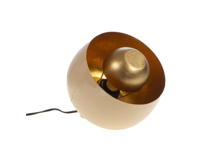 Lampe de table samuel crème 20,5 cm beige en métal