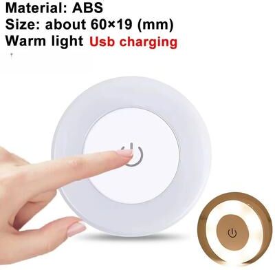 Inspired Finds Mood Light Dimmable Magnetic Rechargeable Lamp Portable Round USB Neon Decoration For Room warm Light a