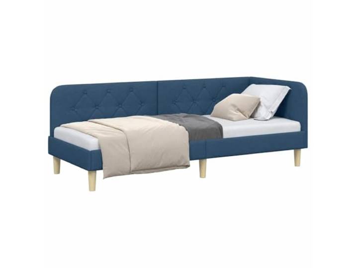 KTHLBRH Ecke Bett Blau 80 x 200 cm Stoff Wendbare Armlehnen, platzsparendes Design, umwandelbar in ein Sofa, Bezug aus Polyester