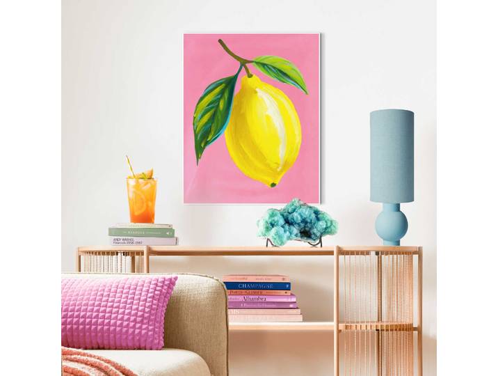Bild mit Rahmen REINDERS Juicy Lemon , gelb (farbe bild(er): gelb), B:40cm H:50cm T:1,6cm, Holzwerkstoff, Bilder, Bild mit Rahmen