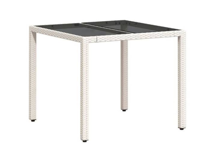 Table de jardin - KEEN SO - KO7167 - Verre trempé - Résine tressée - 90x90x75cm