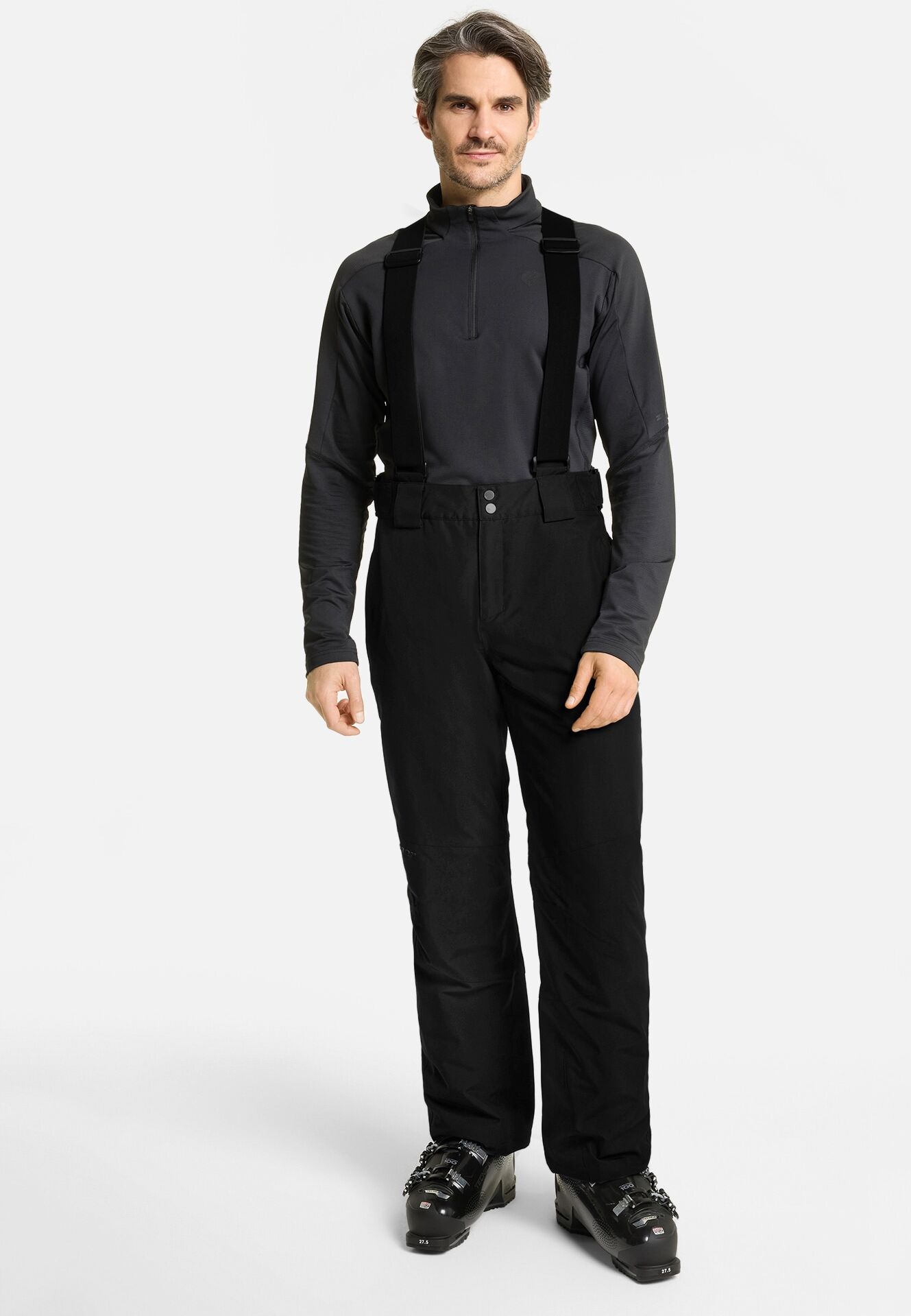 Skihose ZIENER "TAGA-Z AQUASHIELD HERREN", Herren, Gr. 56, EURO-Grössen, schwarz, Obermaterial: 100% Polyester. Futter: 100% Polyamid. Wattierung: 100% Polyester, Hosen Skihose, wasserdicht, winddicht, atmungsaktiv, mit fixen Trägern schwarz 56, EURO-Grös