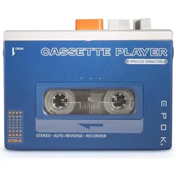 Bigben Tragbarer Kassettenspieler mit Bluetooth (inkl. Bleistift und C60 Kassette), MP3 Player + Portable Audiogeräte, Mehrfarbig