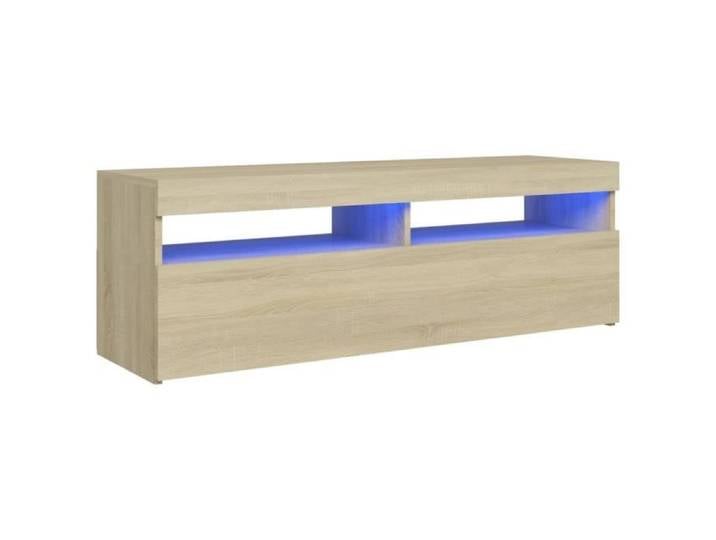 Omabeta Meubles TV - Meuble TV avec lumières LED Chêne sonoma 120x35x40 cm - Meubles haut de gamme - M16987