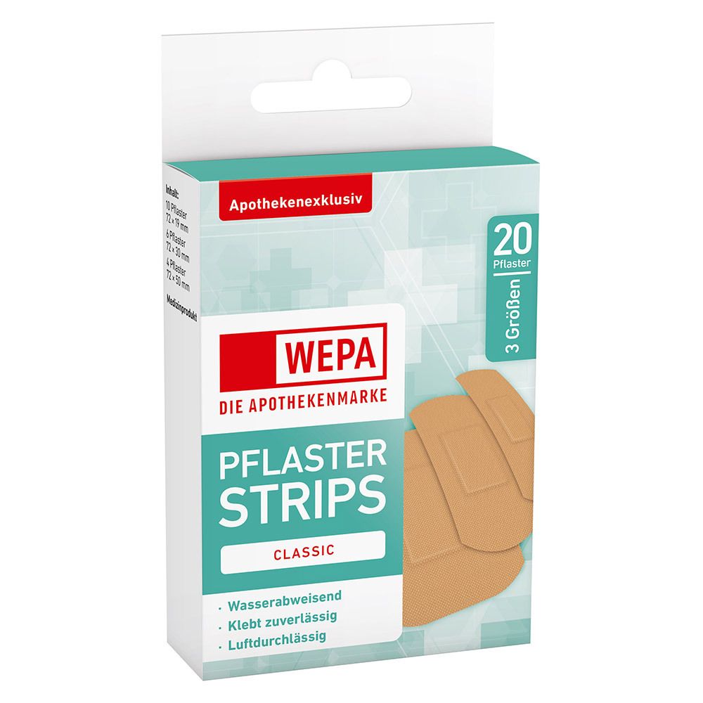 Wepa Pflasterstrips Classic wasserabweis.3 Größen 20 St Pflaster