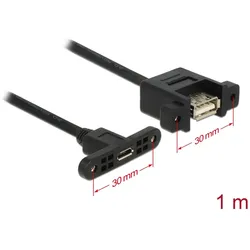 DELOCK USB Kabel A -> Micro-B Bu/Bu 1.00m Einbau