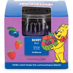 Fragrance and Style GmbH HariboTM Duftkerze 85g, HxD: 6,5 x 8 cm, Kerze im Glas, Paraffinwachs, Geschenkidee, im Geschenkkarton, lila