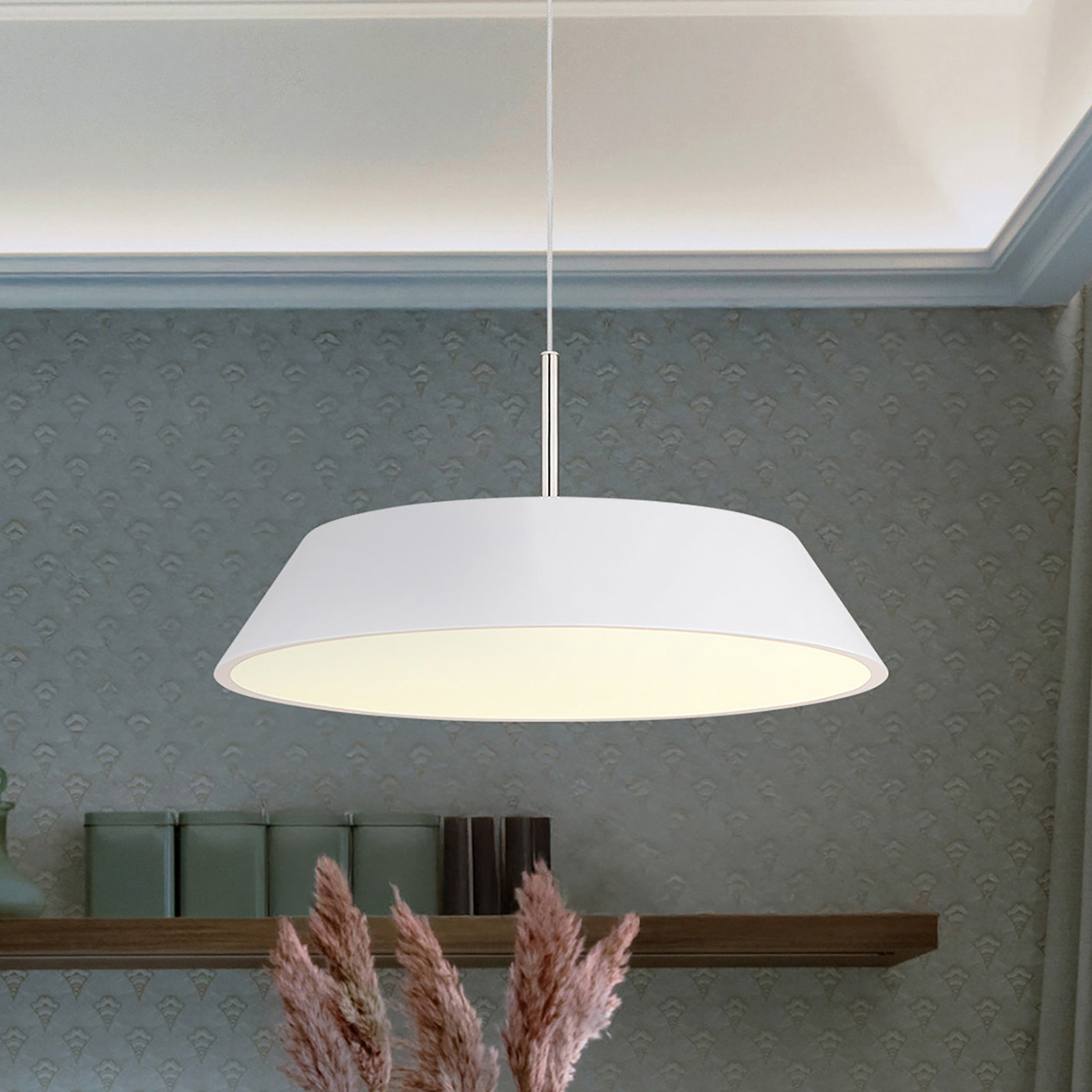 Globo Silena Hanglamp wit/grijs Ø 40 cm