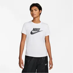 NIKE Sportswear Essentials Logo T-Shirt Damen 100 - white/black XXL
