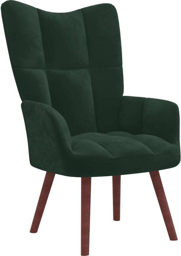 De Living Store relaxfauteuil, donkergroen, fluweel