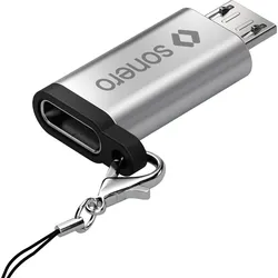 SON X-UA120 - Adapter USB 2.0 Micro-B Stecker > C Buchse, silber