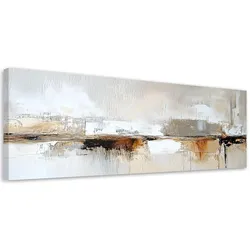 LEINWANDBILD Abstrakte graue, goldbraune Lofts 90x30cm