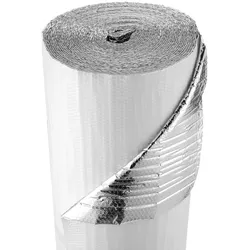 VEVOR Isolierfolie, Dämmfolie mit Luftpolstern, 6 mm, 122 cm x 30,48 m, Aluminiumfolie, weiße PE-Folie, wärmereflektierender Schutz, Wärmedämmrolle für Garagentore, Fenster, Wohnmobildächer
