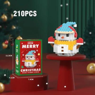 Uplift Treasures Christmas Santa Reindeer Building Block Puzzle Set snow Man A