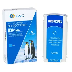 G&G Image Druckerpatrone 727XLC/ B3P19A kompatibel cyan