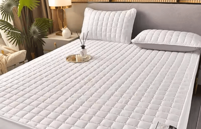 Evergreen Home Goods Breathable Quilted Mattress Cover, Soft Skin Friendly, Anti Mite, Anti Bacterial Bed Protector Fitted Sheet gray 150x200x27cm
