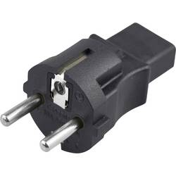 TRU COMPONENTS Adapter Schutzkontakt-Stecker - Kaltgeräte-Buchse C13 Gesamtpolzahl: 2 + PE Schwarz 1 St. TC-14554328