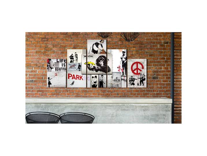 Tableau déco Street Crimes Banksy Bois manufacturé / Tissu Multicolore 200 x 100cm