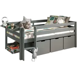 KOJENBETT Karolina 208x83x105 aus Massivholz in Grau