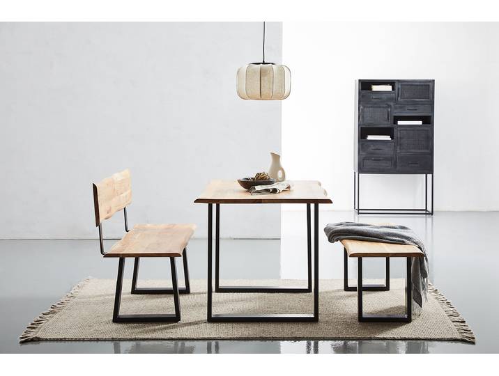 Sitzbank AHAR 200cm Schwarz/Braun/Braun