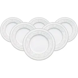 Villeroy & Boch Multipack Gray Pearl Brotteller - 6 Stück, Teller, Grau, Weiss