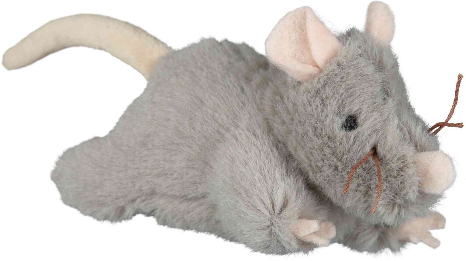 TRIXIE Maus mit Microchip, Plüsch, Katzenminze, 15 cm, grau