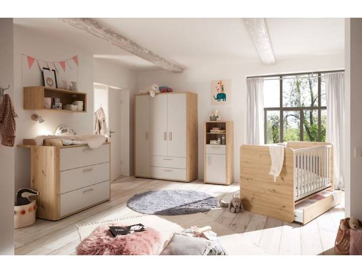 Kleiderschrank Lilly 138 x 189 cm Grau Dekor