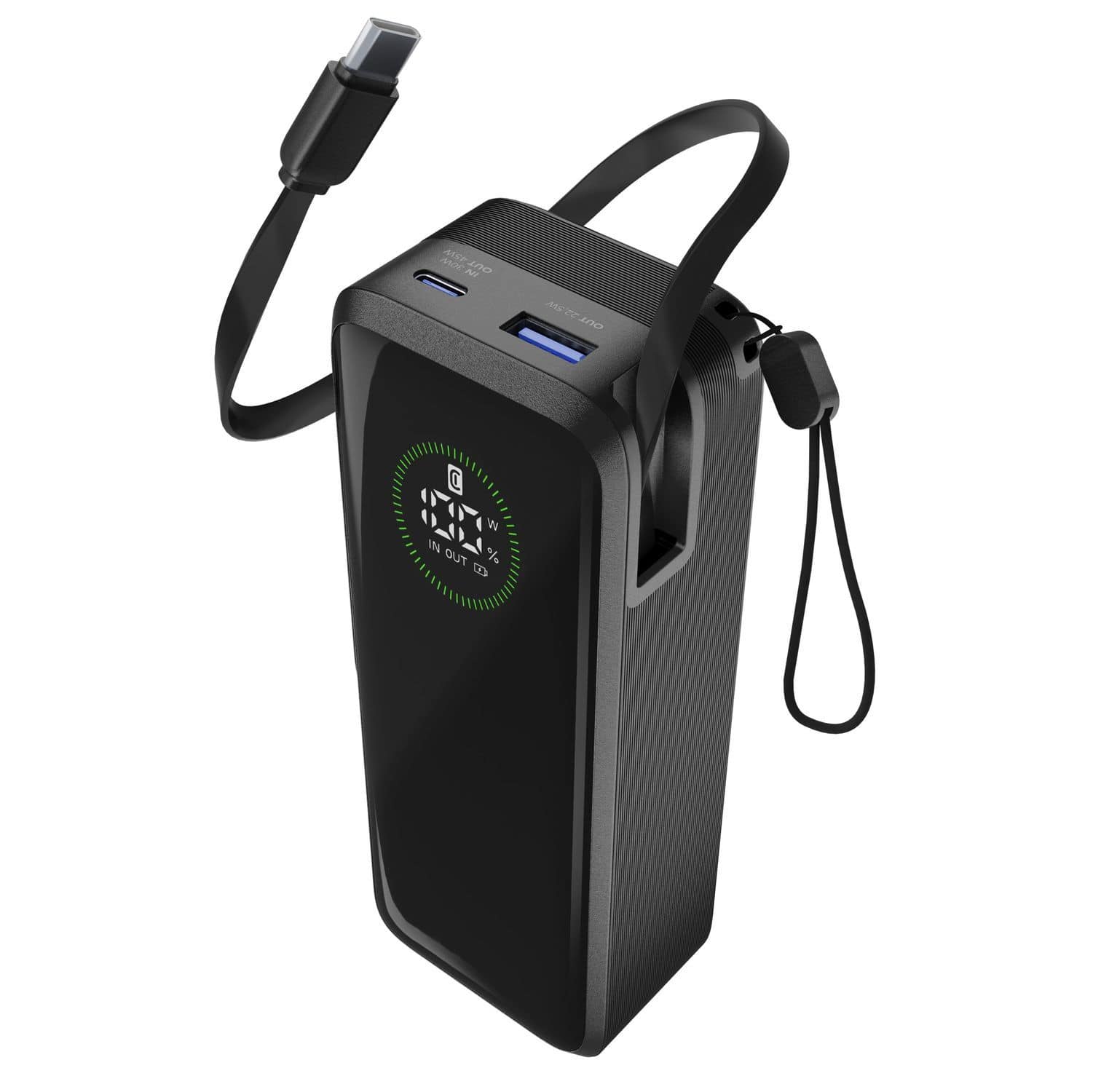 Cellular Line 20000 mAh Powerbank USB Typ-C Roller (Schwarz) PBROLL20000K