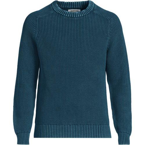 DRIFTER Pullover im Shaker-Rippstrick für Herren, Herren, size: regular, Blau, Baumwolle, by Lands' End