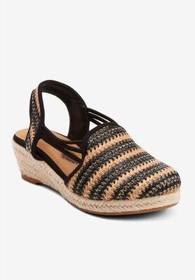 Women's The Clea Espadrille by Comfortview in Black Natural (Size 12 M)