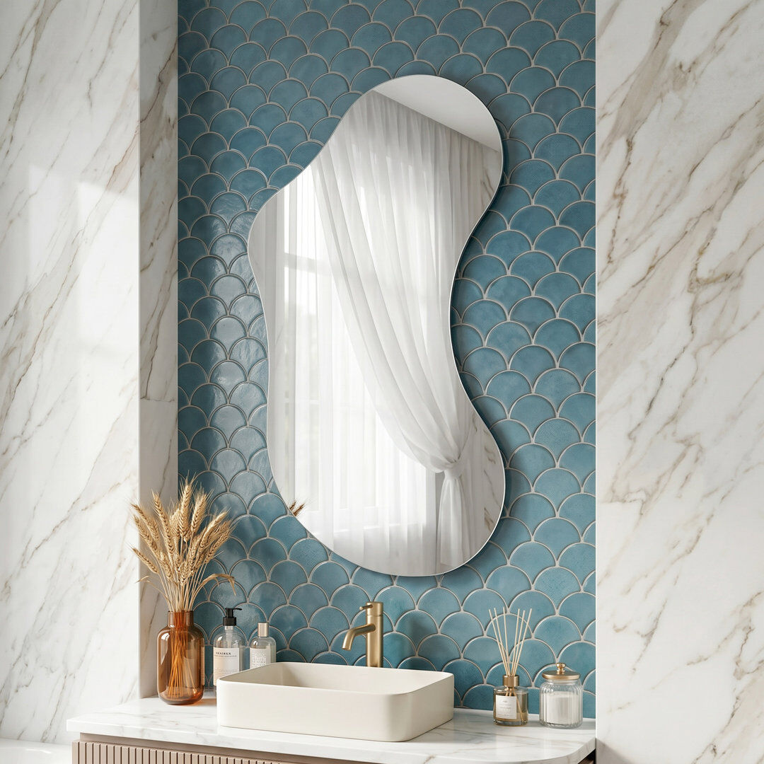Ivy Bronx Free Form Wall Mirror 120cm H X 70cm W X 0.4cm D