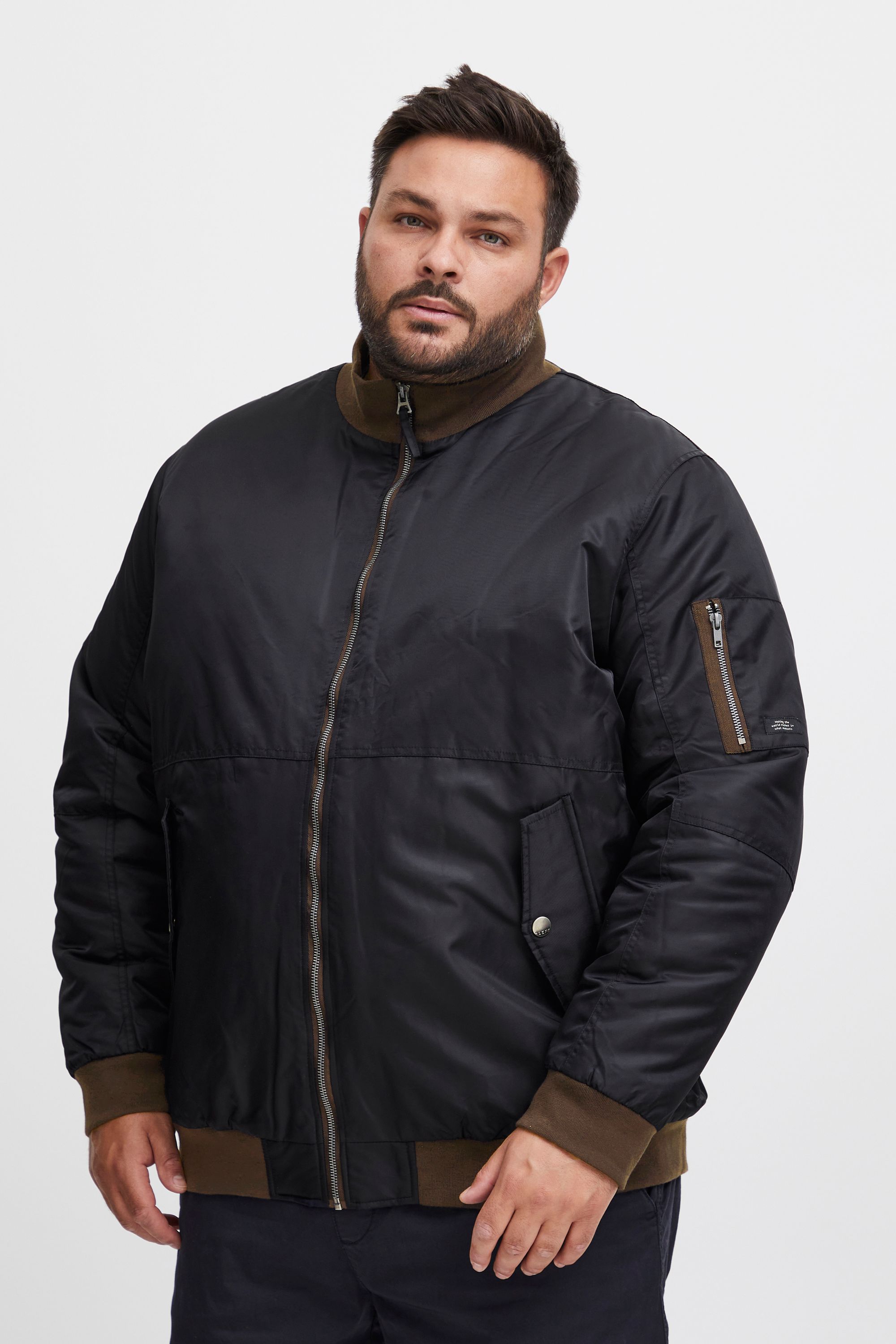 Bomberjacke BLEND "Bomberjacke BHOuterwear", Herren, Gr. 3XL, schwarz, Obermaterial: 100% Nylon NY., Jacken Bomberjacke