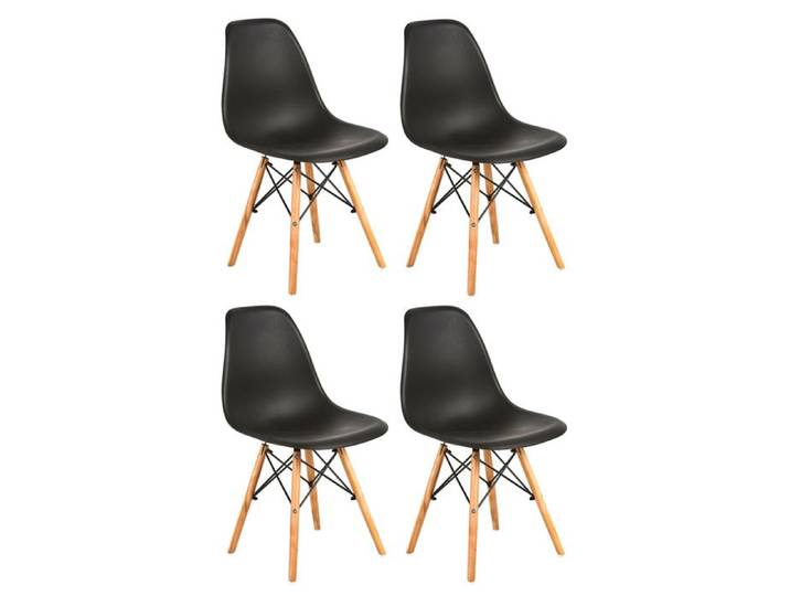 Aga 4x Chaises de salle à manger Noires