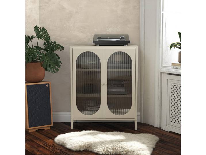 Kommode Pochao - Breite 80 cm 80 x 102 x 40cm Weiß/Beige/Cremeweiß