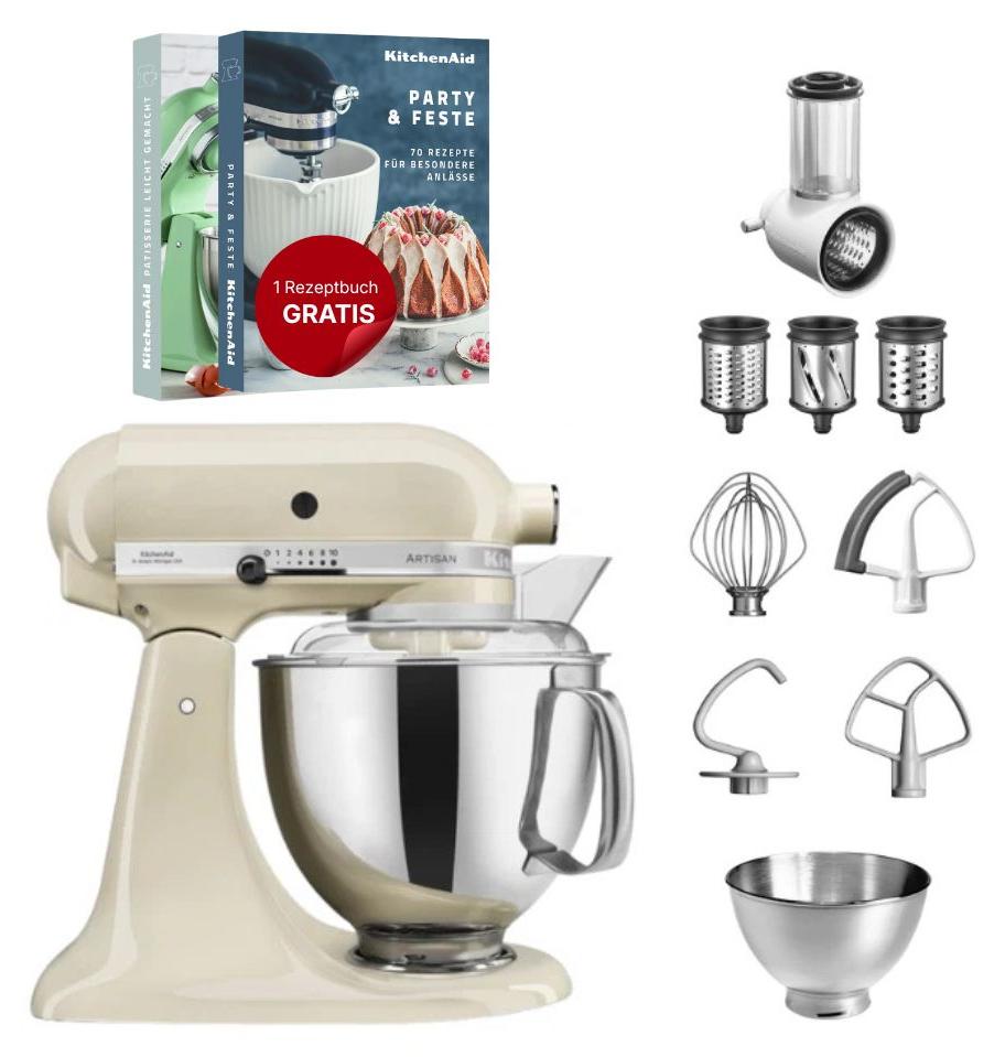 KitchenAid 4,8 L 5KSM175 Artisan Küchenmaschine Set 1 Gemüseschneider Crème