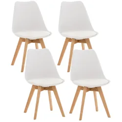 CLP 4er Set Stuhl Linares   Farbe: weiß, Material: Kunststoff