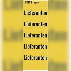 Leitz 1508-00-00 1508 Inhaltsschild Lieferanten, selbstklebend, 100 Stück, gelb